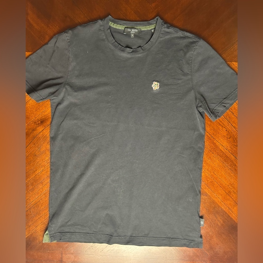 Ted Baker Black T-Shirt with Chest Emblem